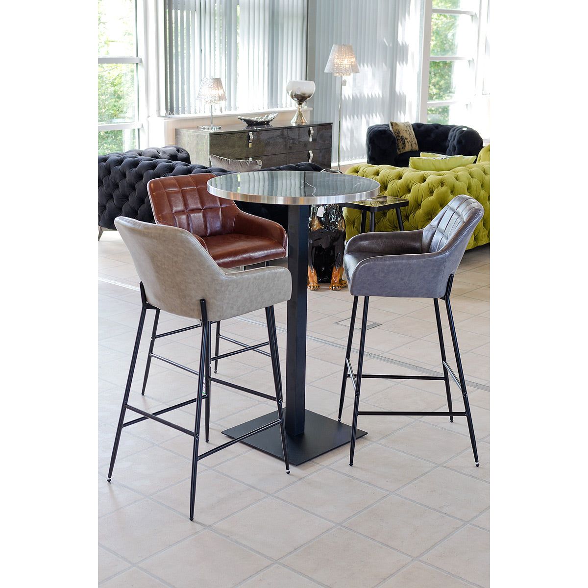 The 2 Freddys Bar Stools, Available in Brown, Grey & Tapue - The Happy Den