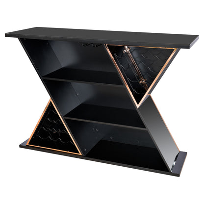 X Bar Colorado, Freestanding Unit, Slick Black Finish - The Happy Den