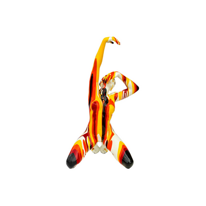 Beautiful Dancing Yoga Ornament, Orange, Yellow and Black Paint - The Happy Den