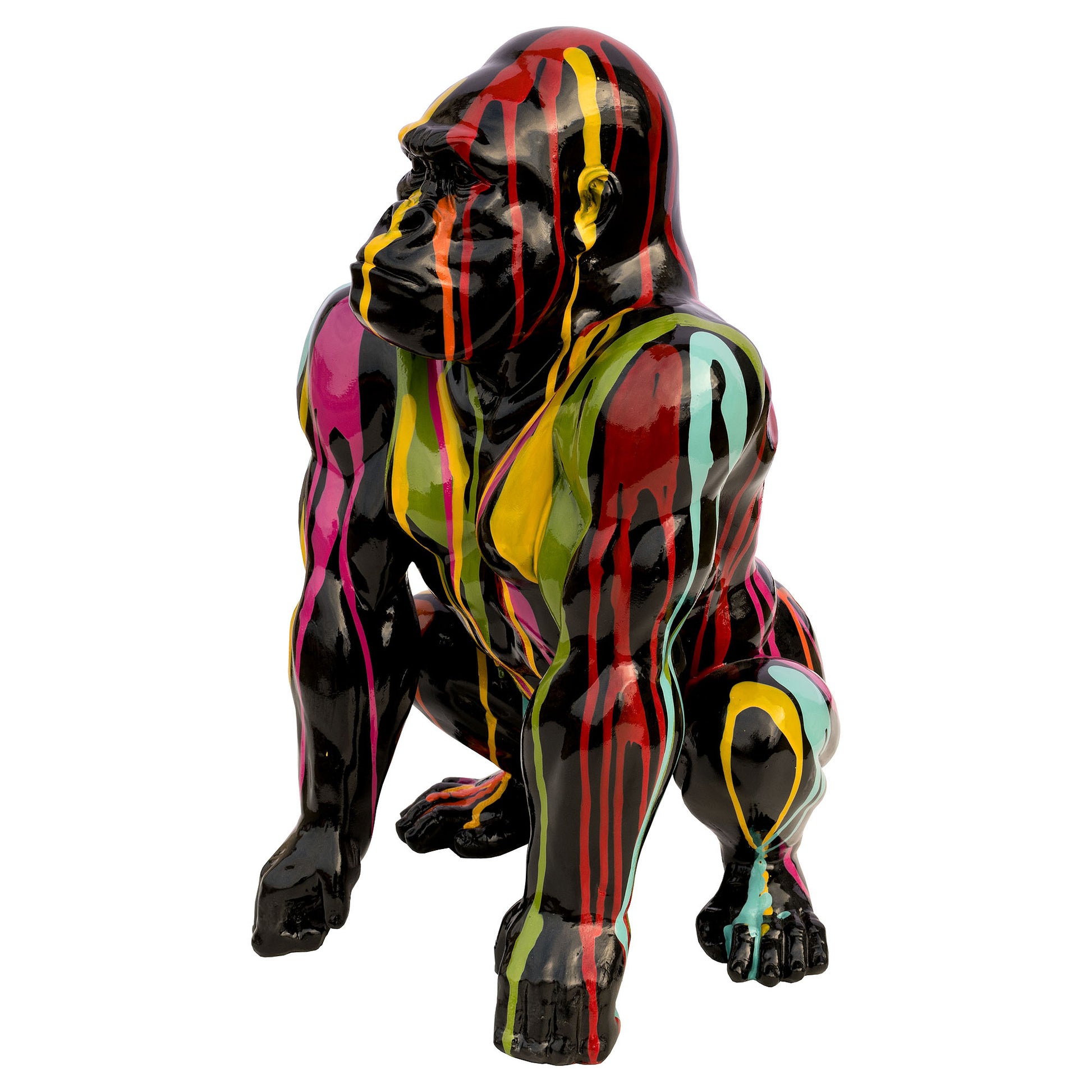 Painted Black Gorilla Statuette - The Happy Den