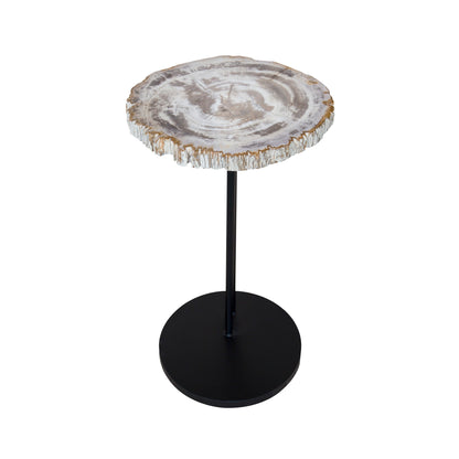 Light Petrified Wood Staccato Table, 50cm, From Indonesia