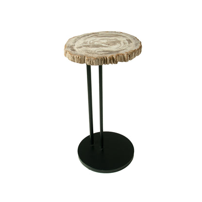 Light Petrified Wood Staccato Table, 50cm, From Indonesia