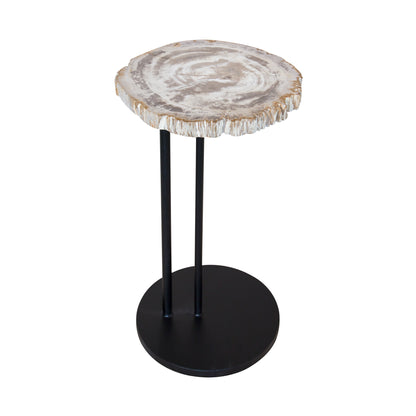 Light Petrified Wood Staccato Table, 50cm, From Indonesia