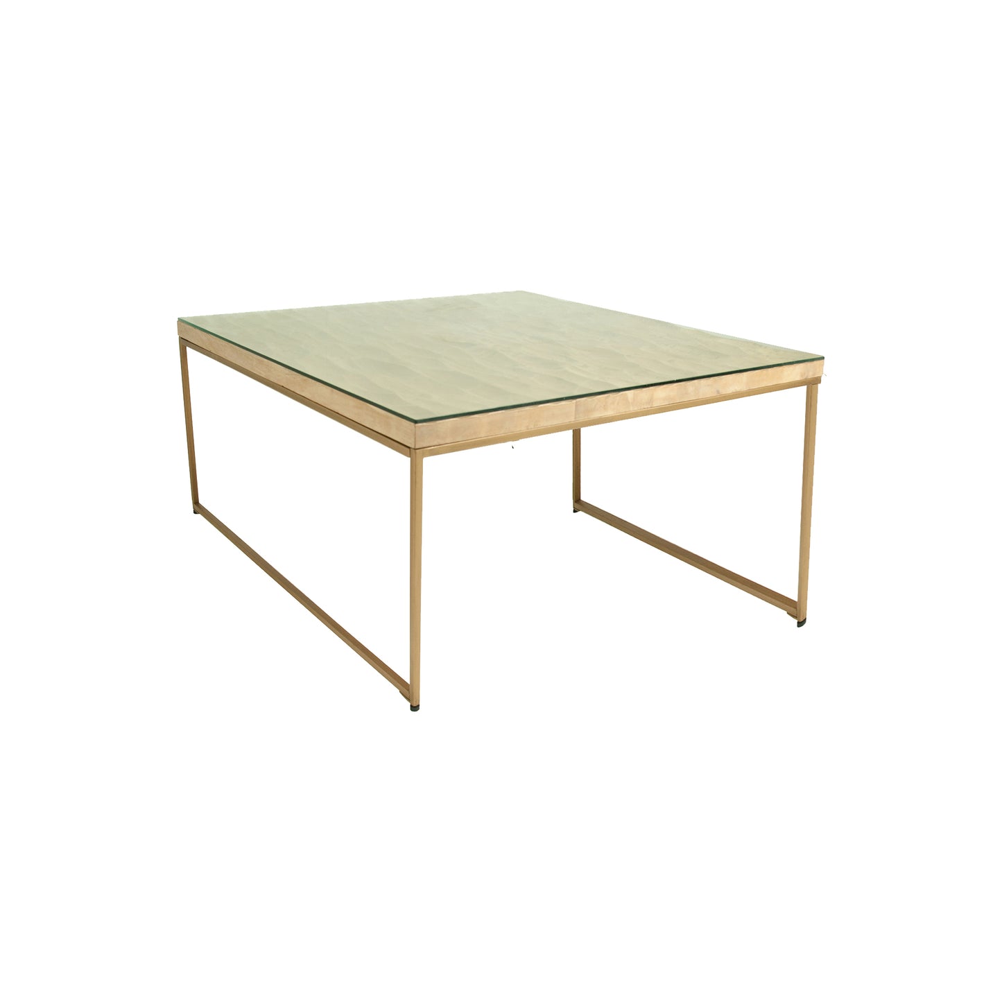 Dune Coffee Table, Glass Top, Gold Steel Frame