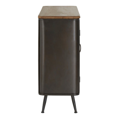 The Neo 4 Drawer Cabinet, Fir Wood & Crafted Weathered Black Metal, 84cm High, 159cm Wide - The Happy Den