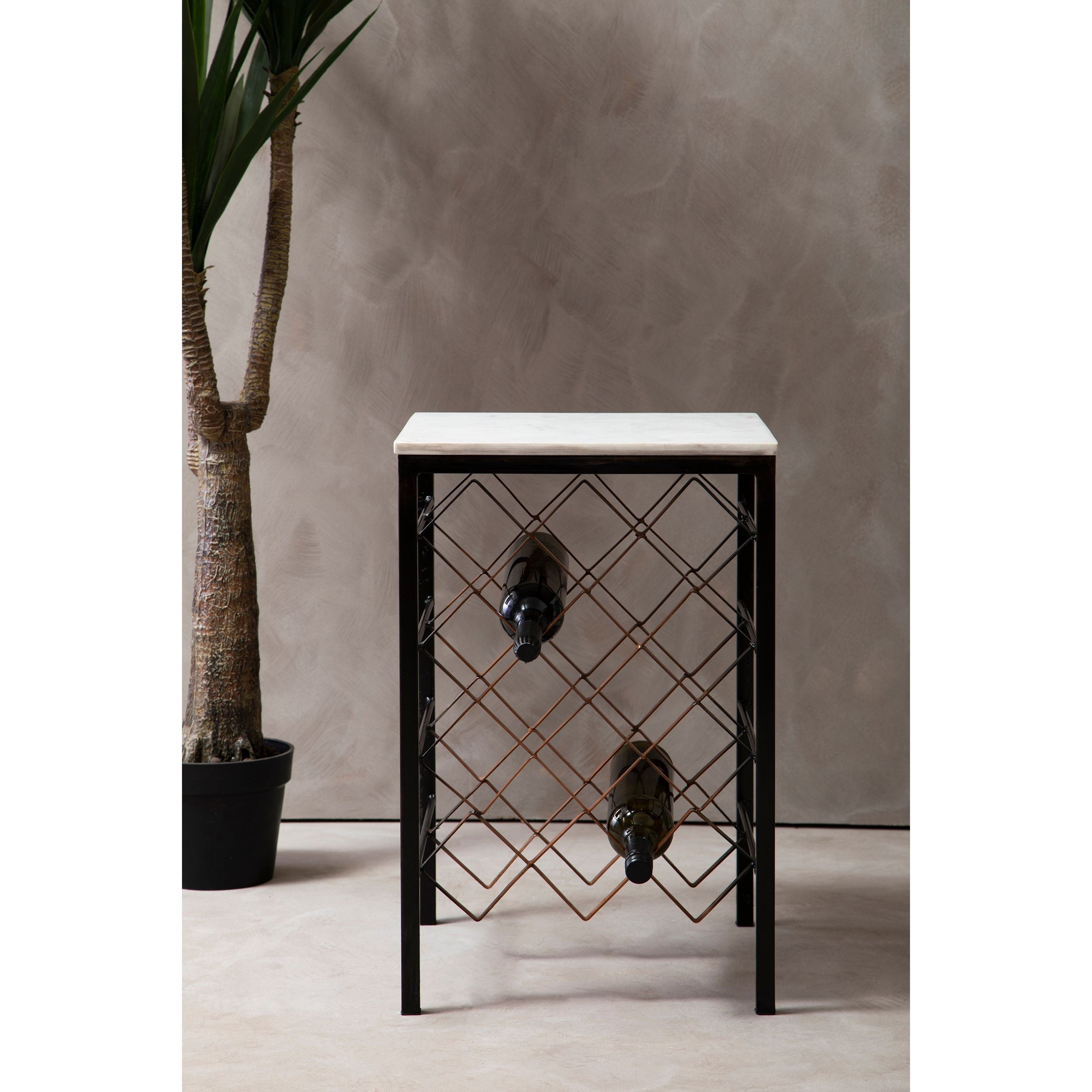 White marble wine outlet rack