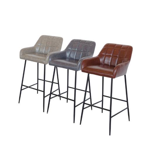 The 2 Freddys Bar Stools, Available in Brown, Grey & Tapue - The Happy Den