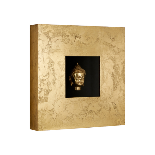 The Gold or Silver Karma Buddha, Wall Decor, 50cm x 50cm - The Happy Den