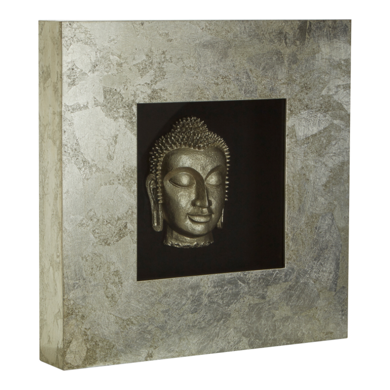 The Gold or Silver Karma Buddha, Wall Decor, 50cm x 50cm - The Happy Den