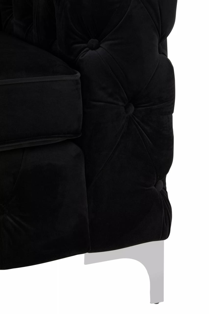 The Kushti Chesterfield 3 Seater Sofa, Black Velvet