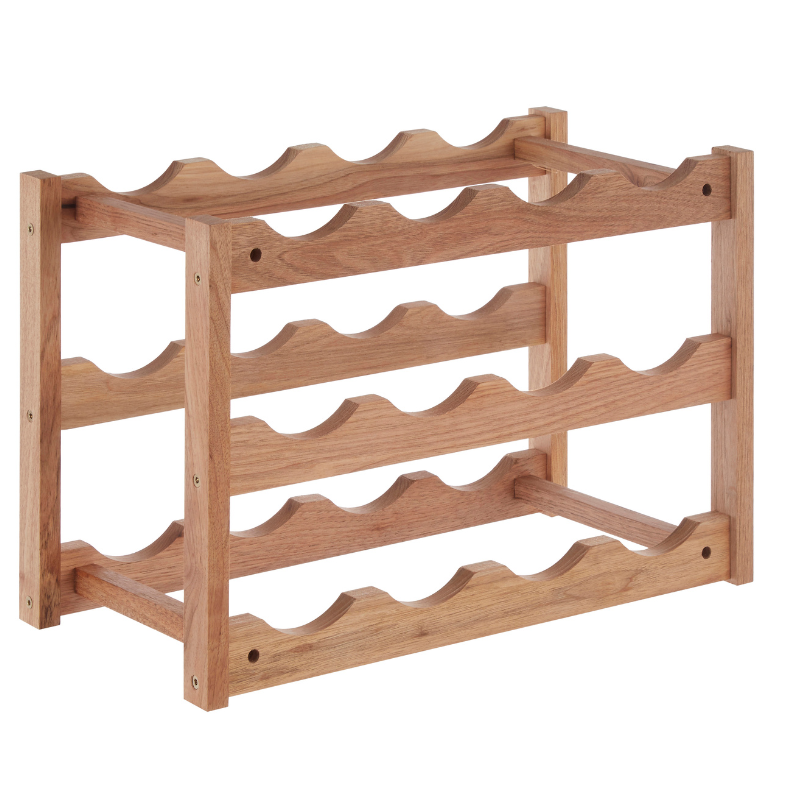 The Little Rollo Walnut Wine Rack, Holds 12 Bottles of Wine