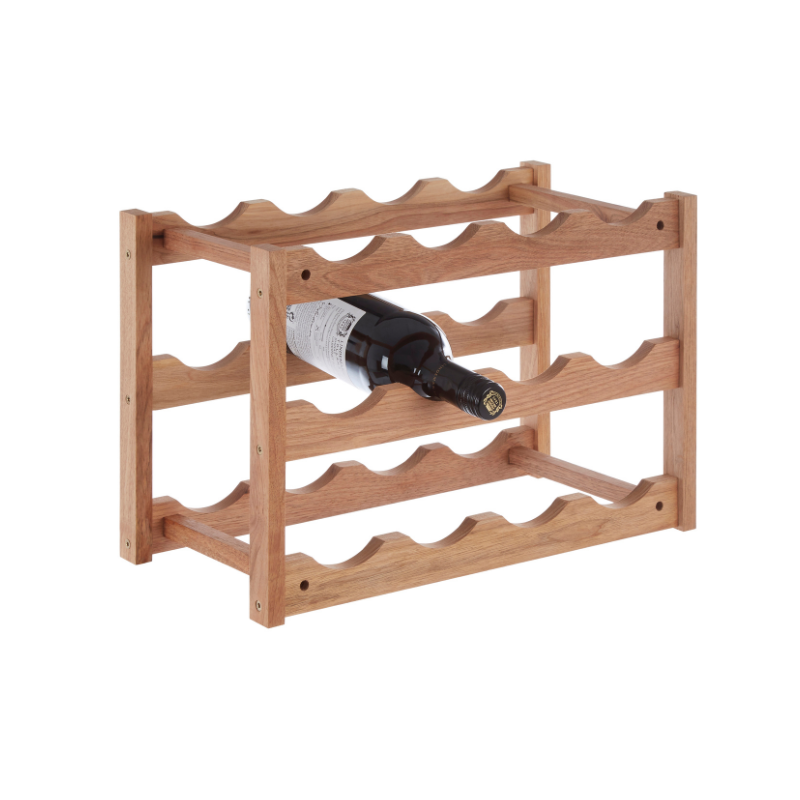 The Little Rollo Walnut Wine Rack, Holds 12 Bottles of Wine