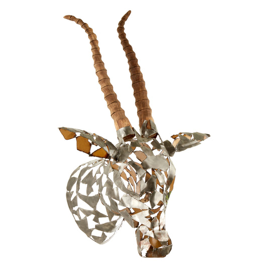 The Mad Max Antelope Ornament, Recycled Metal Shards, Wall Ornament - The Happy Den