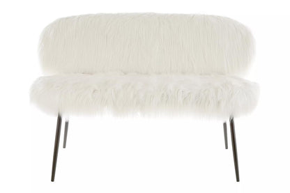 The Miller Sofa, White Faux Fur, Black or Gold Legs