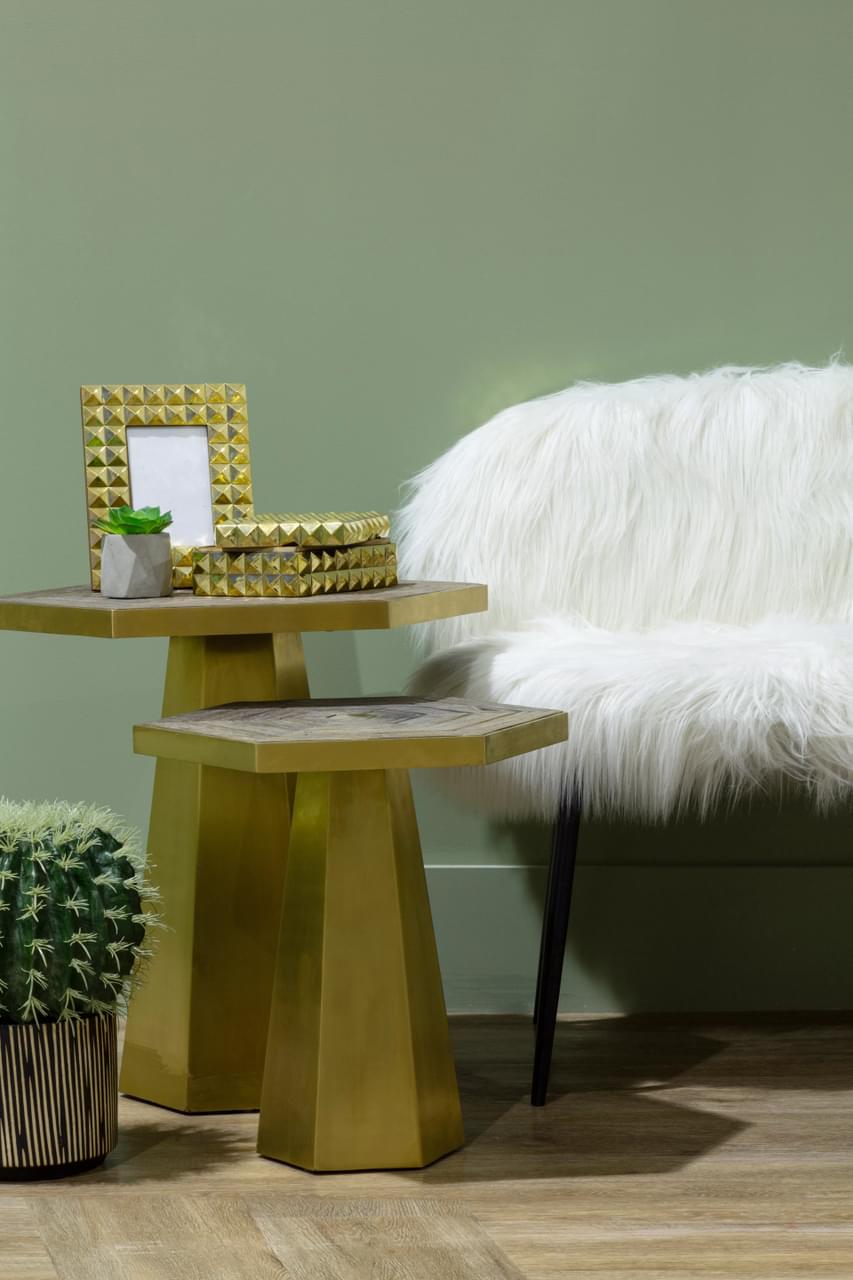 The Miller Sofa, White Faux Fur, Black or Gold Legs