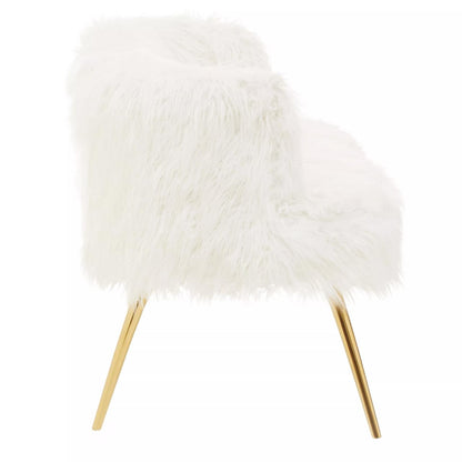 The Miller Sofa, White Faux Fur, Black or Gold Legs