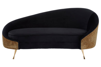 The New York Chaise Longue, Leopard Print, Black & Gold