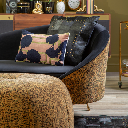 The New York Chaise Longue, Leopard Print, Black & Gold