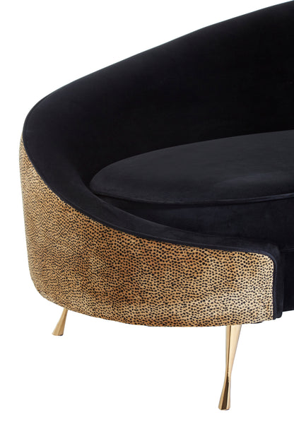 The New York Chaise Longue, Leopard Print, Black & Gold