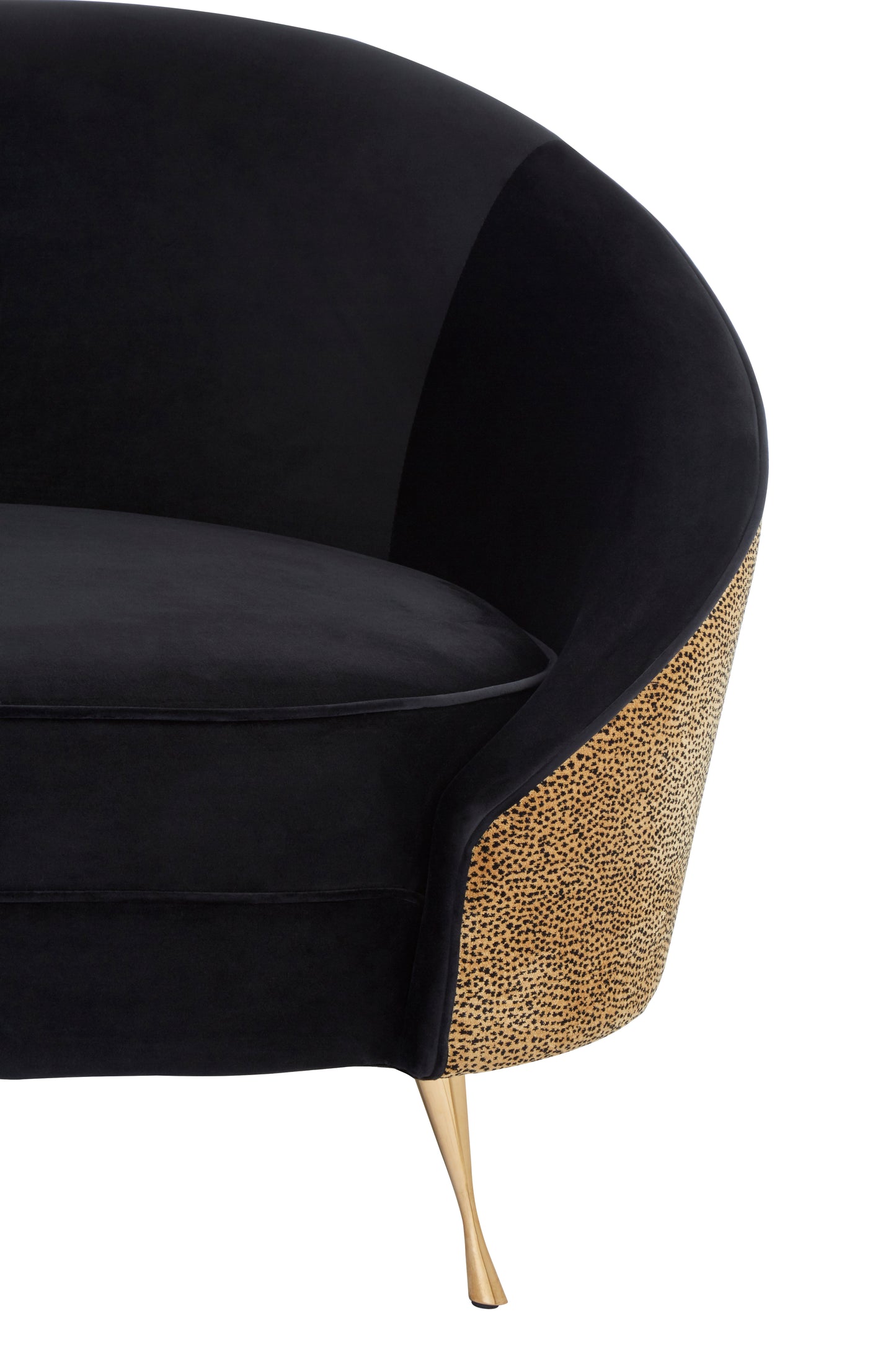 The New York Chaise Longue, Leopard Print, Black & Gold