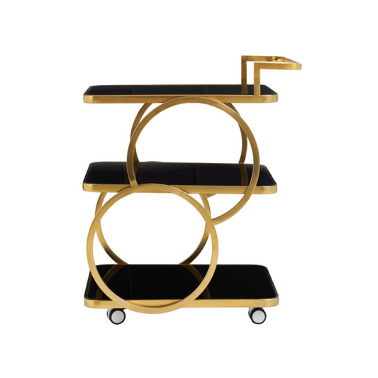 The Sanchez Drink Trolley, Gold & Black, Chic, Stylish & Cool