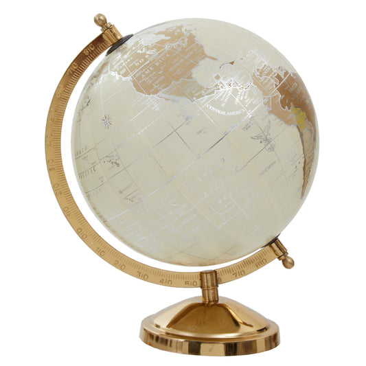 The Travellers Globe, Black & Silver or Cream & Gold, Polished Metallic Finish - The Happy Den