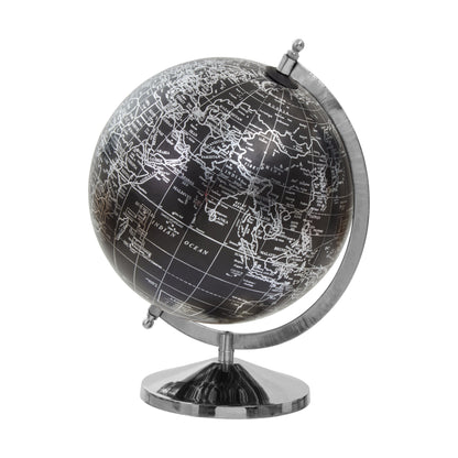 The Travellers Globe, Black & Silver or Cream & Gold, Polished Metallic Finish - The Happy Den