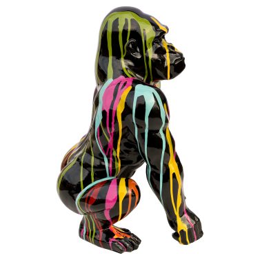 Painted Black Gorilla Statuette - The Happy Den