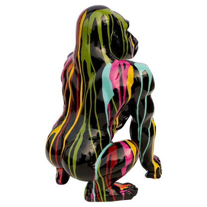 Painted Black Gorilla Statuette - The Happy Den