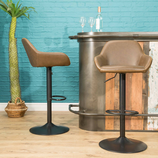 2 Gas Lift Bar Stools, The Dapper Draftsman Duo, 5 colours - The Happy Den