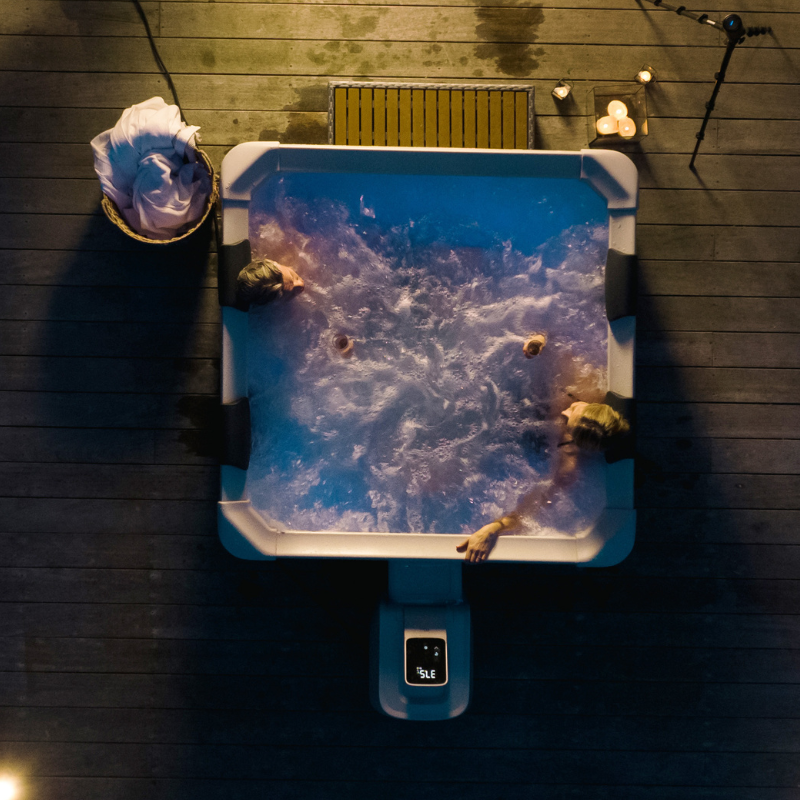 MSpa, The OSLO Hot Tub, With LED Lights & Massage Jets, 1.6m x 1.6m, Grey