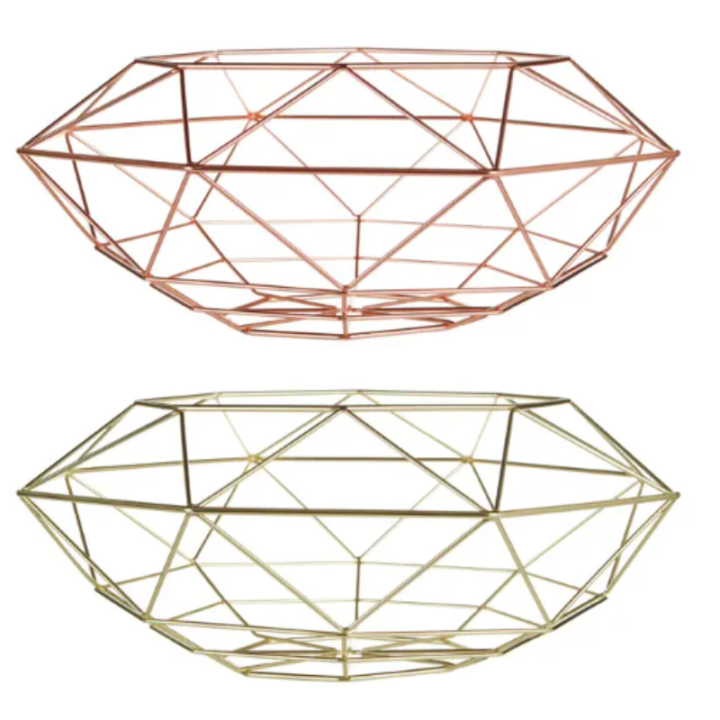 The Vortex Fruit Basket, Gold, Copper, Pink or Green