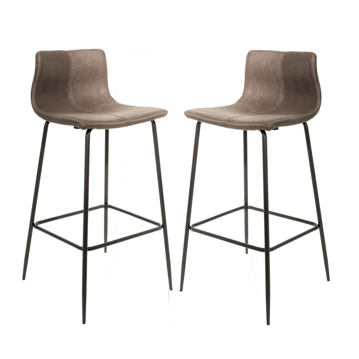 The Swagger Seats, Pair of Luxury Bar Stools, Vegan Leather choice of 5 colours - The Happy Den