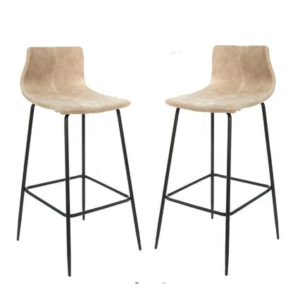 The Swagger Seats, Pair of Luxury Bar Stools, Vegan Leather choice of 5 colours - The Happy Den