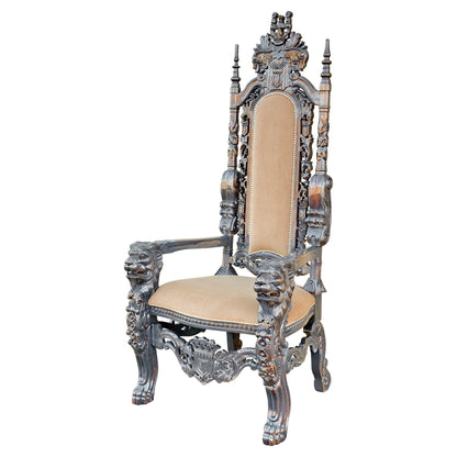Throne for a King, Available in Black or Silver frame, 177cm Tall - The Happy Den